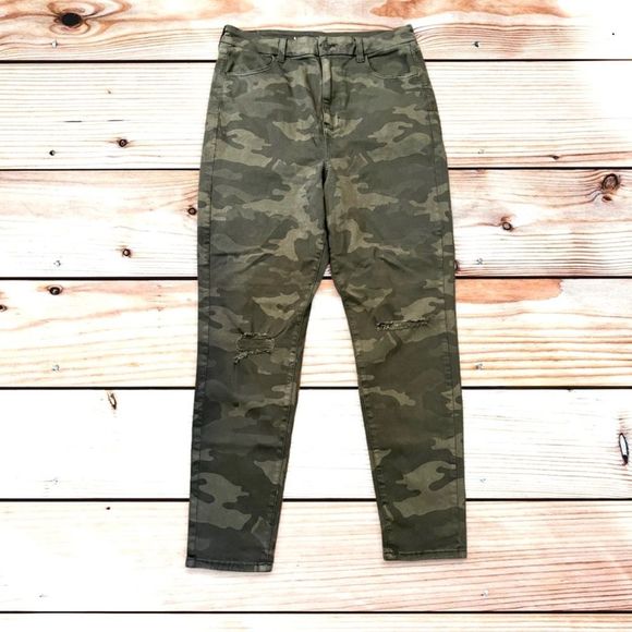 American Eagle camo high rise Jegging pants distressed nwt